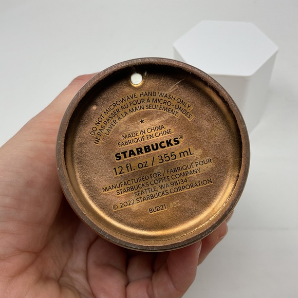 Starbucks 2022 Gold Mermaid Ceramic Travel Tumbler Cup with Lid - Picture 6 of 10